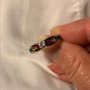 Rainbow crystal ring
